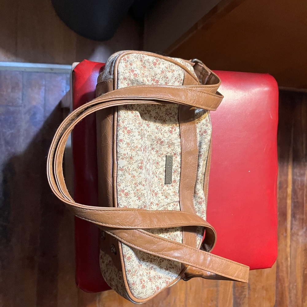 Longaber brown floral shoulder bag purse